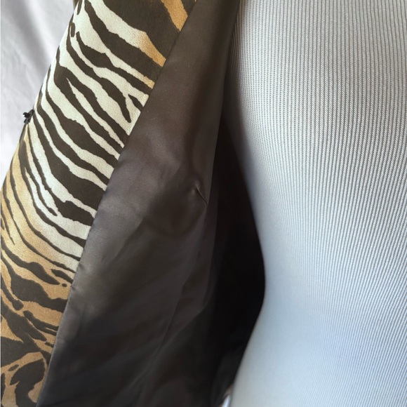 Animal print office siren suit jacket blouse sz 4 Mob Wife Liz Claiborne - Picture 9 of 12